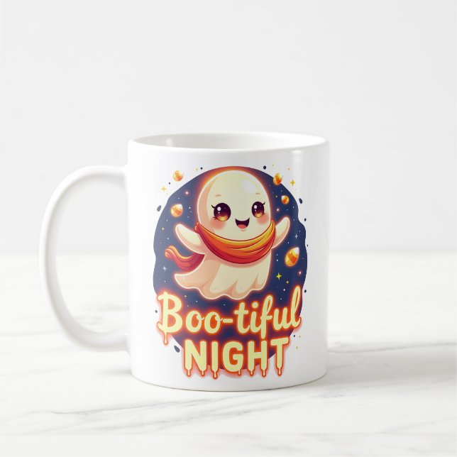 Boo-tiful Night Cute Halloween Ghost Mug (Gauche)