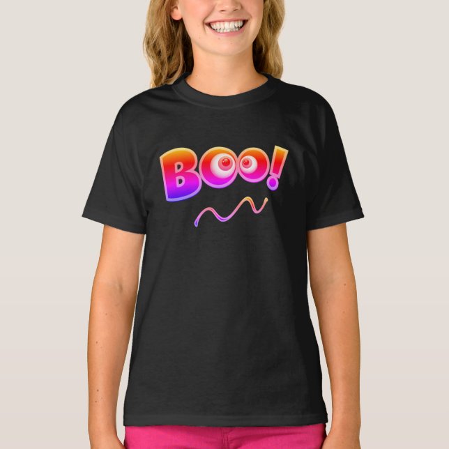 Boo to Happy Halloween costume pour filles T-shirt (Devant)