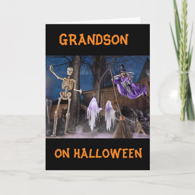 "BOO TO YOU" **GRANDSON** HEUREUSE CARTE HALLOWEEN (Devant)