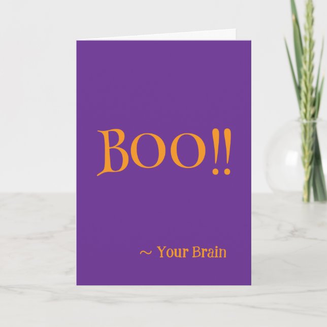 "Boo !" Votre carte d'Halloween du cerveau (Devant)