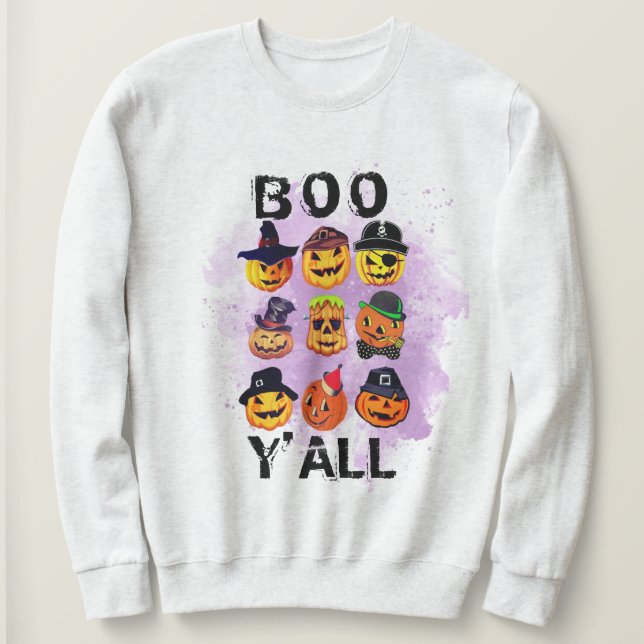 Boo Yall Halloween Sweat - shirt à capuche Citroui (Design devant)
