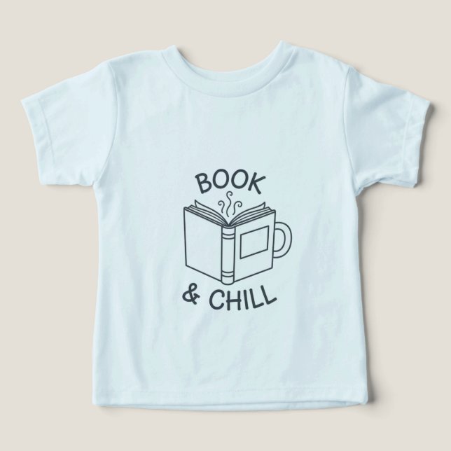 Book and Chill Minimal Line Art T-Shirt  (Design Recto)