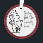 Book Club Friend Retro Vintage Lady<br><div class="desc">Darling Book Club est tout simplement divin ! Dessin rétro et vintage amusant d'une dame tenant son verre de vin ou de mousseux favoris lors de sa réunion de club de lecture. Un club de lecture amusant pour un échange d'ornement de vacances ou juste pour le plaisir toute l'année. La...</div>
