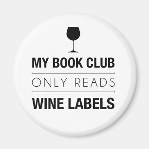 Book Club Lit Vin Étiquettes Magnet