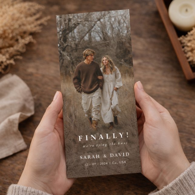 Bookmark Photo Finally Save the Date Weddings (Créateur téléchargé)