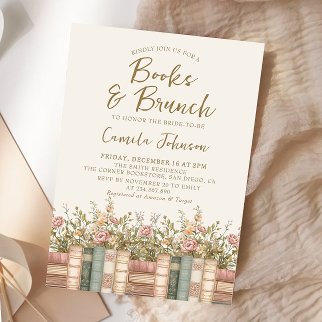 Books and Brunch Bridal Shower Invitation (Créateur téléchargé)