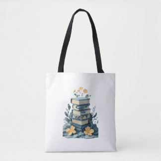 Books whit flowers - tote bag