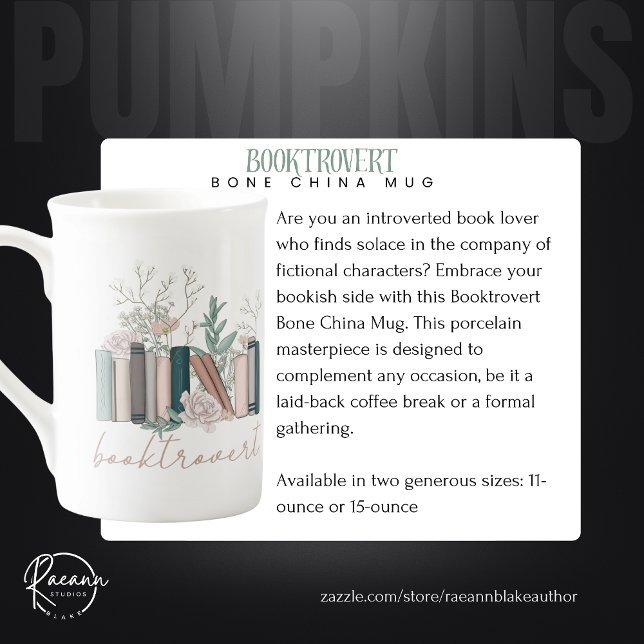 Booktrovert Bone China Mug (Créateur téléchargé)