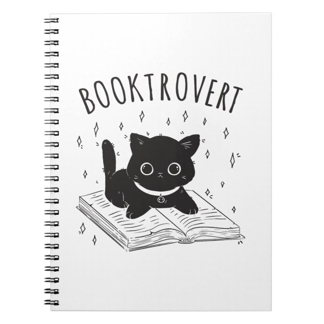 Booktrovert chat avec livre et étoiles (Devant)