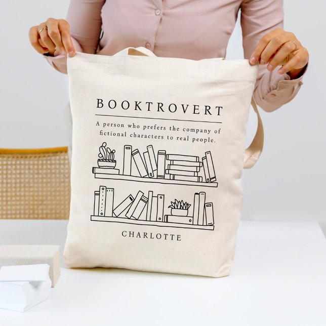 Booktrovert Editable Color Book Lover Sac fourre-t (Créateur téléchargé)