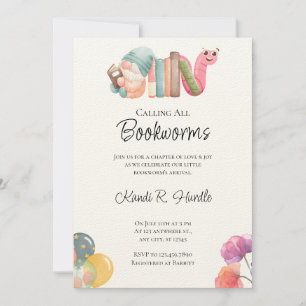 Bookworm Baby Shower Invitations