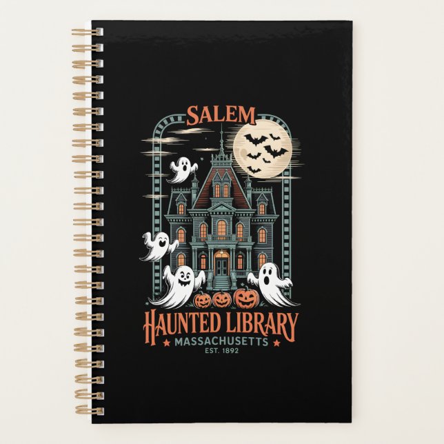 Bookworm Halloween Shirt Haunted Library (Devant)