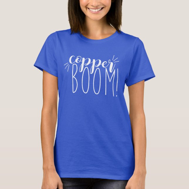 Boom de cuivre ! T-shirt de bleu royal (Devant)