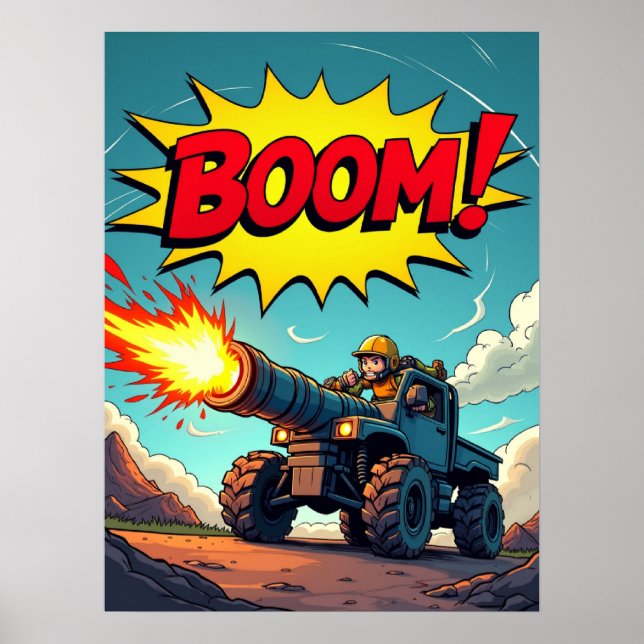 BOOM ! Poster de l'explosion d'un canon à bande de (Devant)