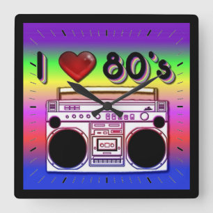 Boombox 80's Retro 80's Wall Horloge