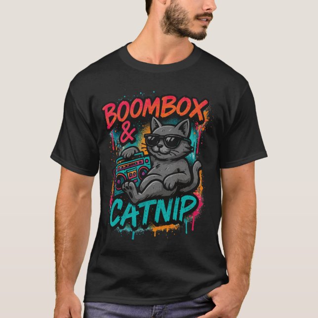 Boombox & Catnip - Graffiti Streetwear T-shirt Cha (Devant)