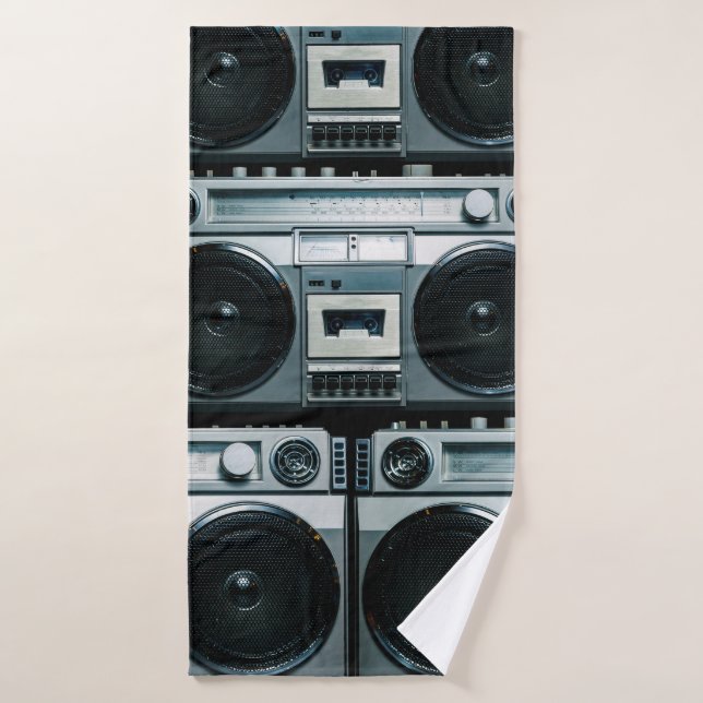 Boombox radio vintage (Serviette de bain)