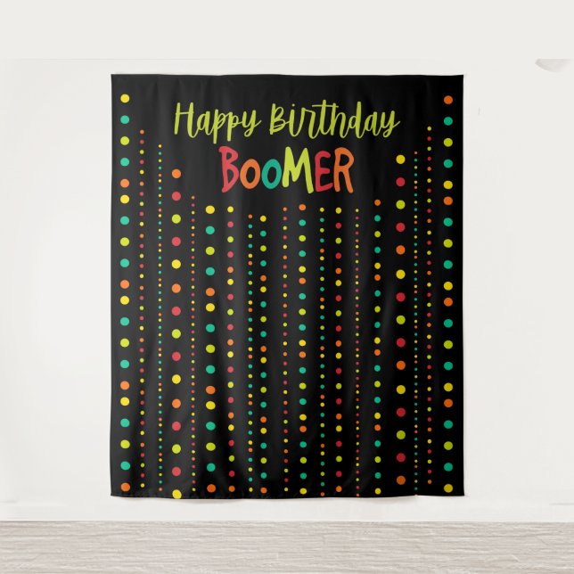 Boomer | Tapisserie | Mur selfie | Joyeux annivers (Devant)