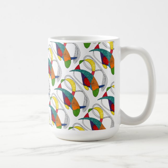 "Boomerangs Tiled" Abstrait Design Mug (Droite)