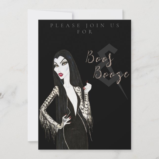 Boos and Booze Adult Halloween Party Invitation (Devant)