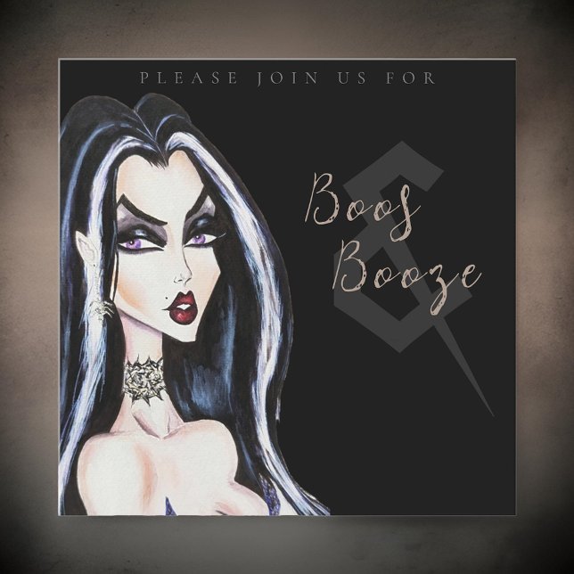 Boos and Booze Adulte Halloween Party Invitation (Créateur téléchargé)