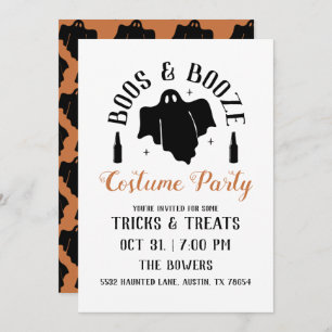 Boos & Booze Halloween Party Invitation