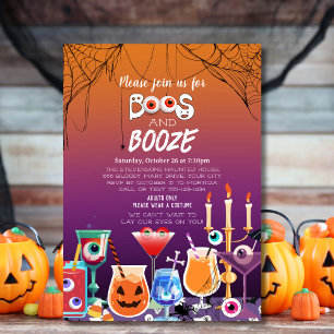 Boos et Booze Eyeballs Invitation de la fête d'Hal
