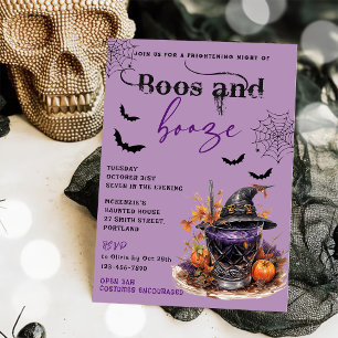 Boos Et Booze Invitation De La Fête D'Halloween