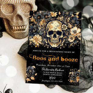 Boos Et Booze Invitation De La Fête D'Halloween
