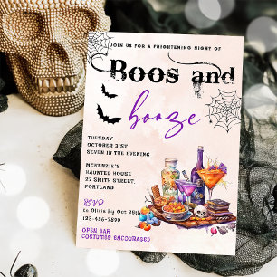 Boos Et Booze Invitation De La Fête D'Halloween