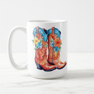 Boot Floral Design 15 oz classique Mug