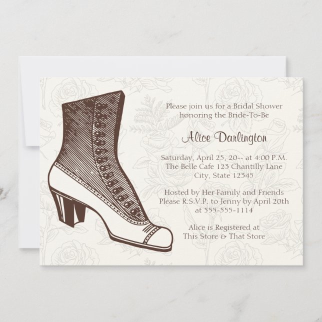 Boot victorien et Invitation florale (Devant)