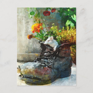 Boot With Flowers - Art Print Carte postale