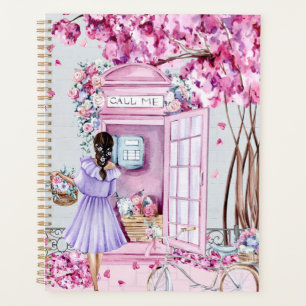 Booth de téléphone rose floral