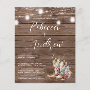 Boots budgétaires Cowboy Cowgirl Floral Lights Mar