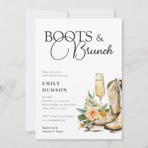 Boots et Brunch Western Bridal Showboat Invitation