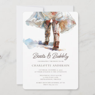 Boots et Bubbly Cowgirl Bridal Showgirl Invitation