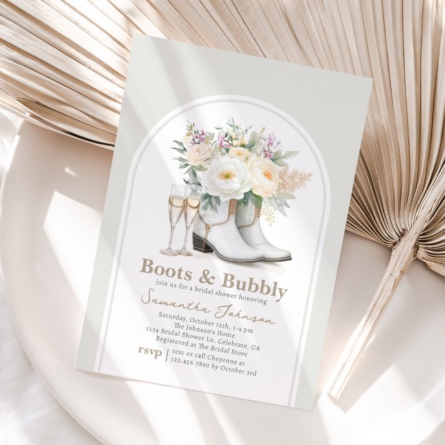 Boots et Bubbly Western Bridal Show Invitation (Créateur téléchargé)