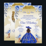Boots Gold et Navy Charra Invitation<br><div class="desc">Gold and Navy Boots Charra InvitationMis Quince Anos,  15e anniversaire, </div>