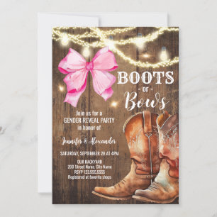 Boots or Bows Genre Reveillez Party Invitation