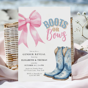 Boots ou Bows Genre Révéler Invitation