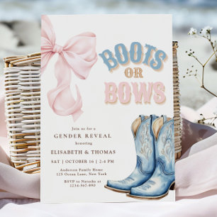 Boots ou Bows Genre Révéler Invitation