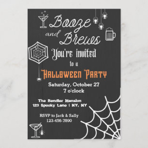 Booze and Brews Halloween Party Invitation