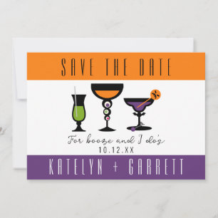 Booze and I Do's Halloween Save The Date Card