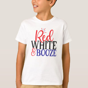 Booze blanc rouge 4 Juillet T-shirt pour enfants