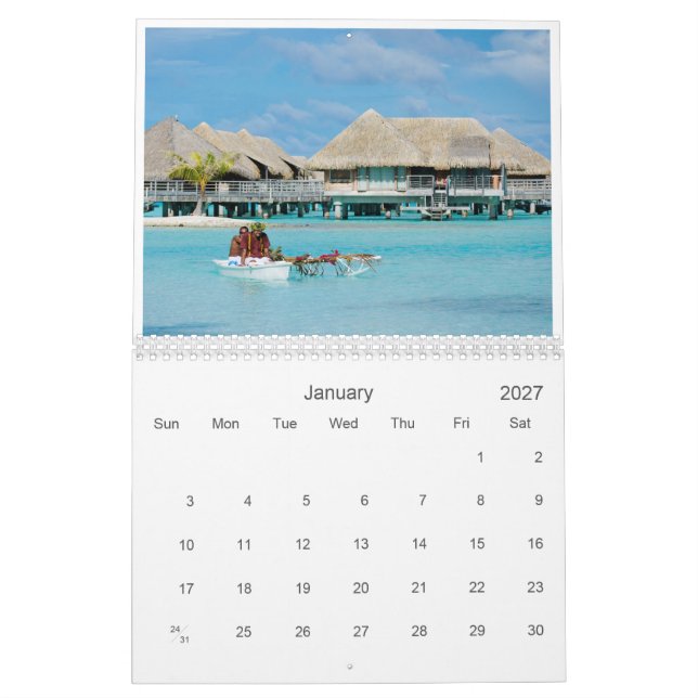 Bora Bora 20XX calendrier photographique paysage (Jan 2027)