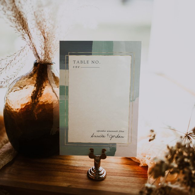 Bord de mer Ocean Glass | Carte de numéro de table (Créateur téléchargé)