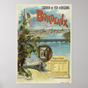 Bordeaux France Poster vintage 1896