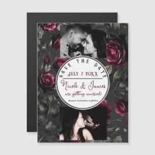 Bordeaux Roses Rouges Ombre Gris Floral Enregistre