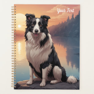 Border Collie au bord du lac